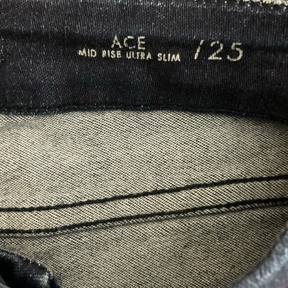 Fidelity Womens ACE Jean Mid Rise Skinny Dark Ginza Rinse Wash sz 25 x 32 - Picture 12 of 15